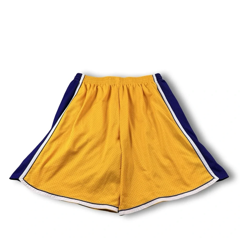 Vintage 2001 Nike NBA Los Angeles Lakers Yellow/Purple Basketball Shorts 2XL EUC